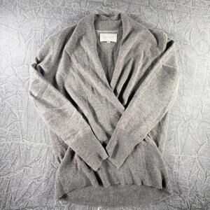 Brochu Walker Heather Gray Wrap Front Wool Sweater
